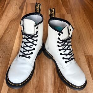 Dr. Marten 1460 White Lace-Up Combat Boots size 8